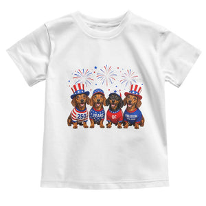 Vintage Patriotic Dachshund 250 Anniversary USA Toddler T Shirt Freedom 250 Years Weiner Dog Lovers Dad Mom