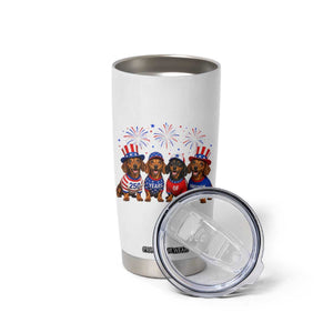 Vintage Patriotic Dachshund 250 Anniversary USA Tumbler Cup Freedom 250 Years Weiner Dog Lovers Dad Mom