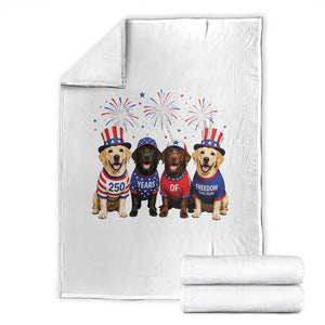 Labrador Retriever Americas 250th Anniversary Throw Blanket 4th July US 250 Years Of Freedom Dog Lovers 1776 2026