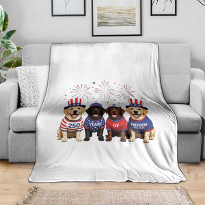 Labrador Retriever Americas 250th Anniversary Throw Blanket 4th July US 250 Years Of Freedom Dog Lovers 1776 2026