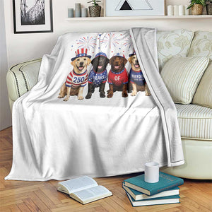 Labrador Retriever Americas 250th Anniversary Throw Blanket 4th July US 250 Years Of Freedom Dog Lovers 1776 2026