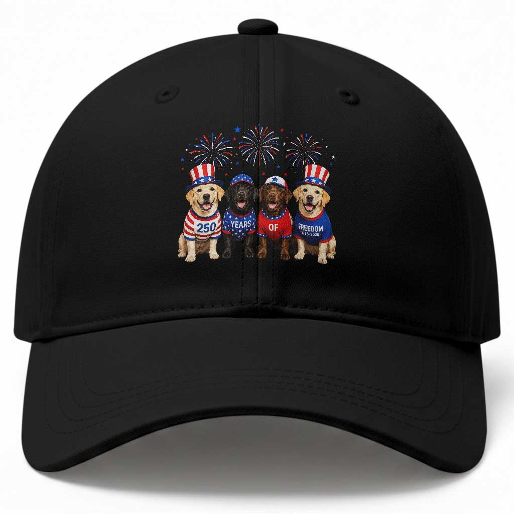 Labrador Retriever Americas 250th Anniversary Baseball Cap 4th July US 250 Years Of Freedom Dog Lovers 1776 2026