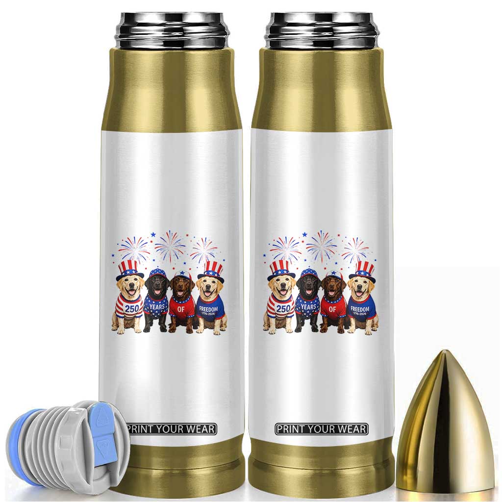 Labrador Retriever Americas 250th Anniversary Bullet Tumbler 4th July US 250 Years Of Freedom Dog Lovers 1776 2026