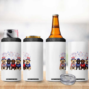 Labrador Retriever Americas 250th Anniversary 4 in 1 Can Cooler Tumbler 4th July US 250 Years Of Freedom Dog Lovers 1776 2026