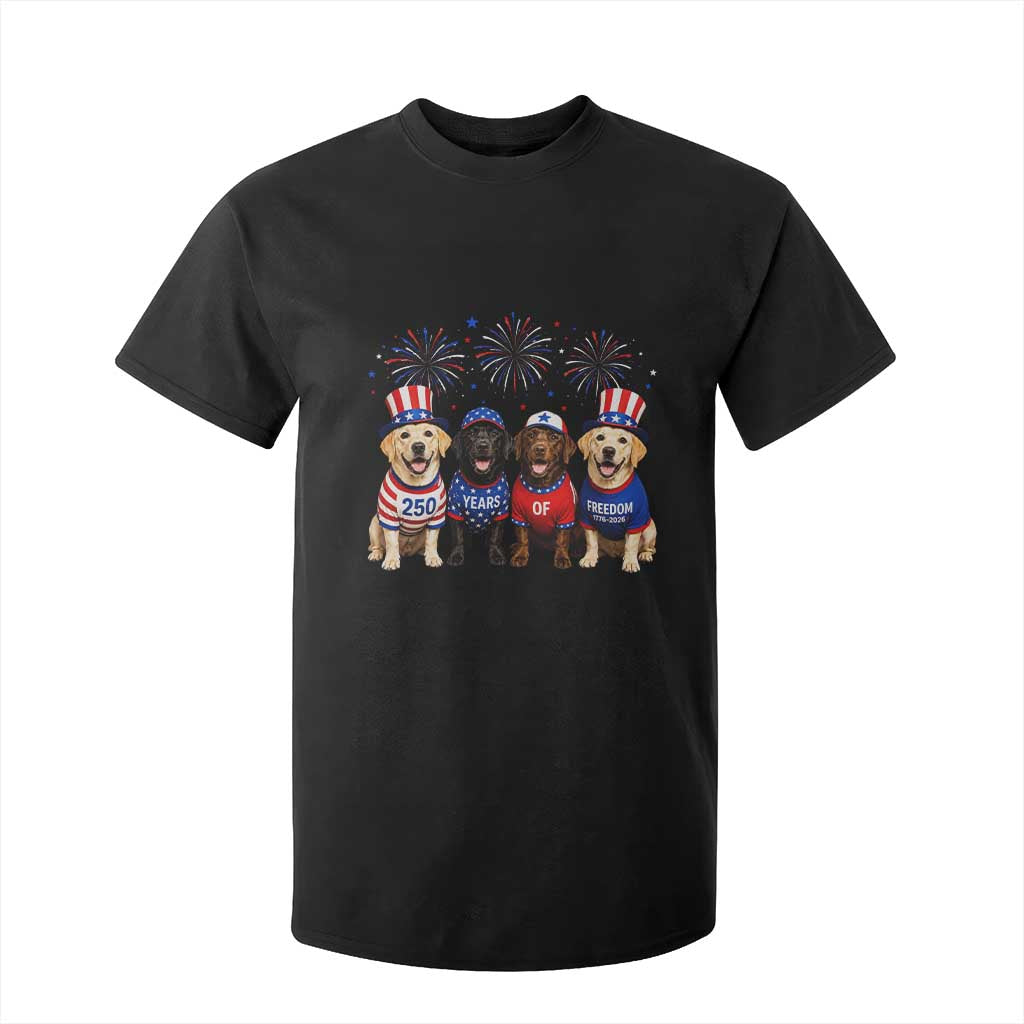 Labrador Retriever Americas 250th Anniversary T Shirt For Kid 4th July US 250 Years Of Freedom Dog Lovers 1776 2026