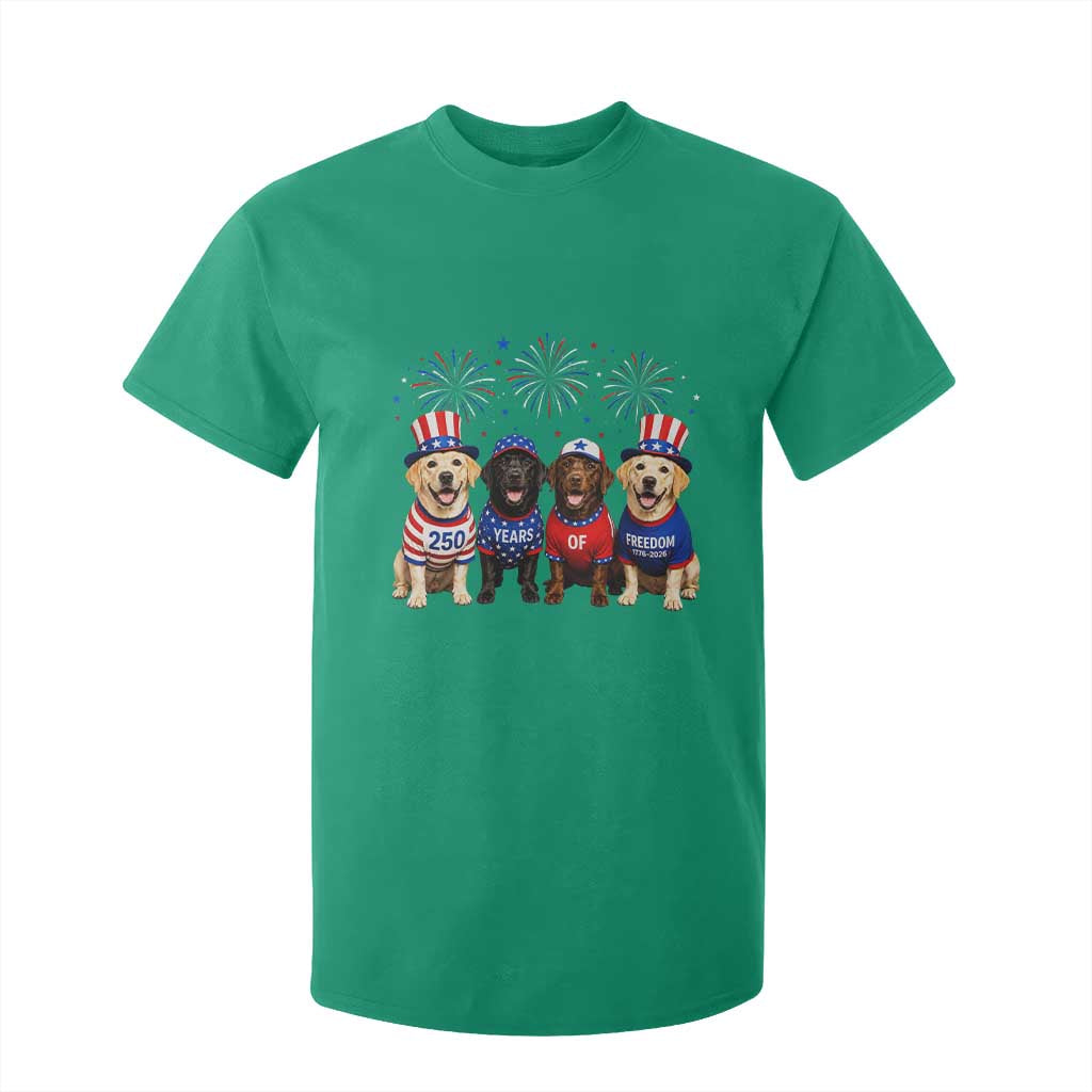 Labrador Retriever Americas 250th Anniversary T Shirt For Kid 4th July US 250 Years Of Freedom Dog Lovers 1776 2026