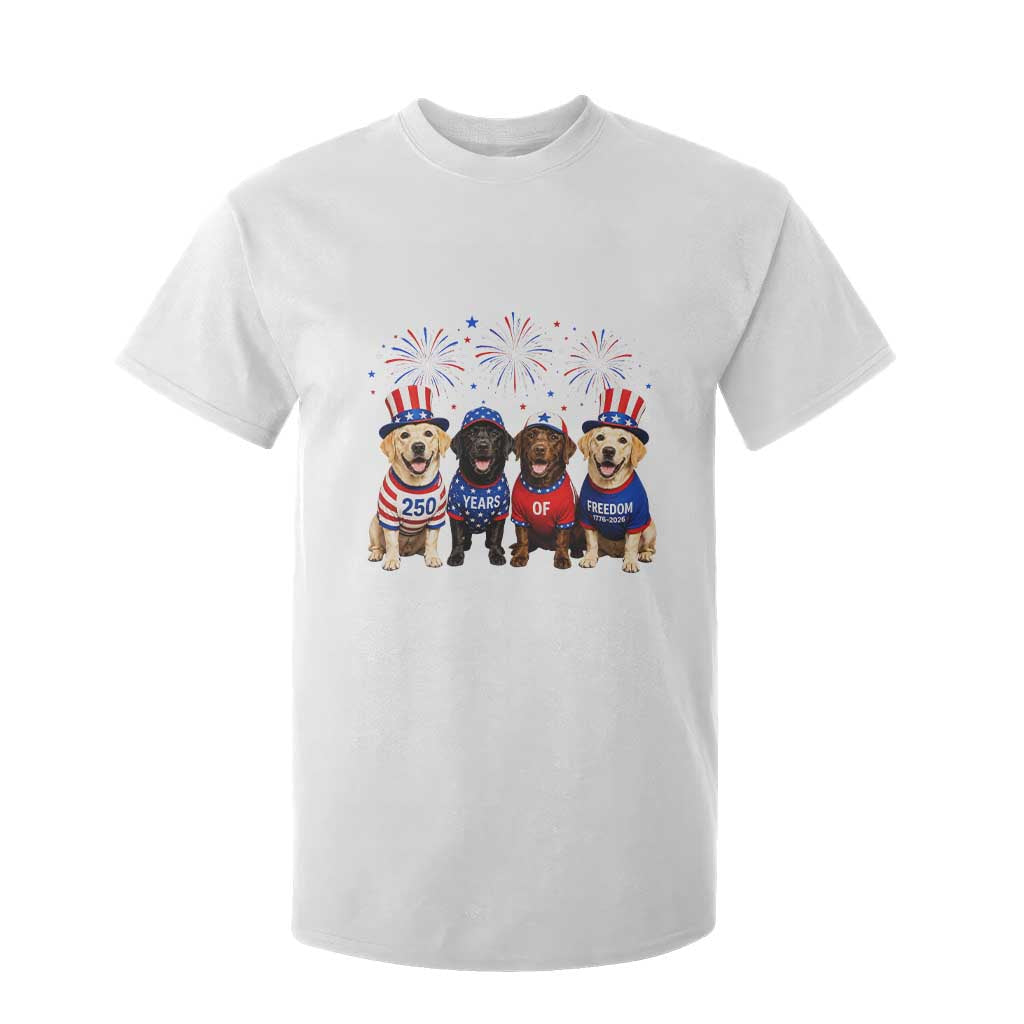 Labrador Retriever Americas 250th Anniversary T Shirt For Kid 4th July US 250 Years Of Freedom Dog Lovers 1776 2026 TS10 White Print Your Wear