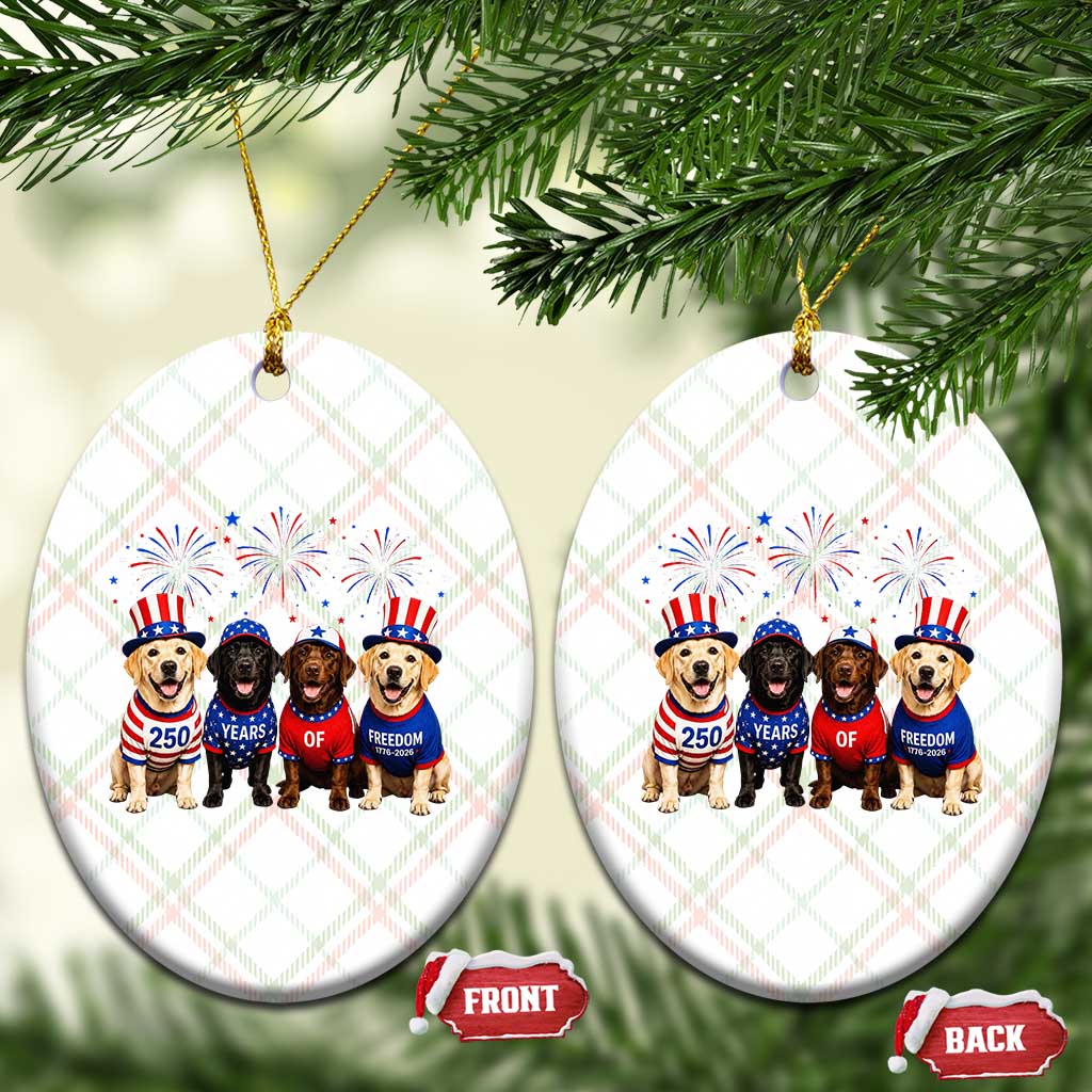 Labrador Retriever Americas 250th Anniversary Ceramic Ornament 4th July US 250 Years Of Freedom Dog Lovers 1776 2026