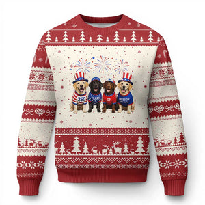 Labrador Retriever Americas 250th Anniversary Ugly Christmas Sweater 4th July US 250 Years Of Freedom Dog Lovers 1776 2026