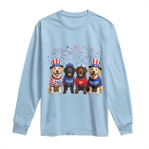 Labrador Retriever Americas 250th Anniversary Long Sleeve Shirt 4th July US 250 Years Of Freedom Dog Lovers 1776 2026