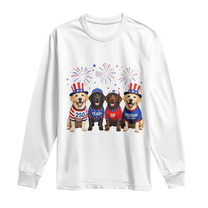 Labrador Retriever Americas 250th Anniversary Long Sleeve Shirt 4th July US 250 Years Of Freedom Dog Lovers 1776 2026