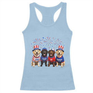 Labrador Retriever Americas 250th Anniversary Racerback Tank Top 4th July US 250 Years Of Freedom Dog Lovers 1776 2026