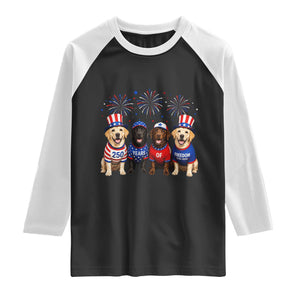 Labrador Retriever Americas 250th Anniversary Raglan Shirt 4th July US 250 Years Of Freedom Dog Lovers 1776 2026