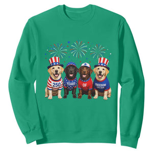 Labrador Retriever Americas 250th Anniversary Sweatshirt 4th July US 250 Years Of Freedom Dog Lovers 1776 2026