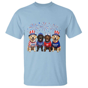 Labrador Retriever Americas 250th Anniversary T Shirt 4th July US 250 Years Of Freedom Dog Lovers 1776 2026