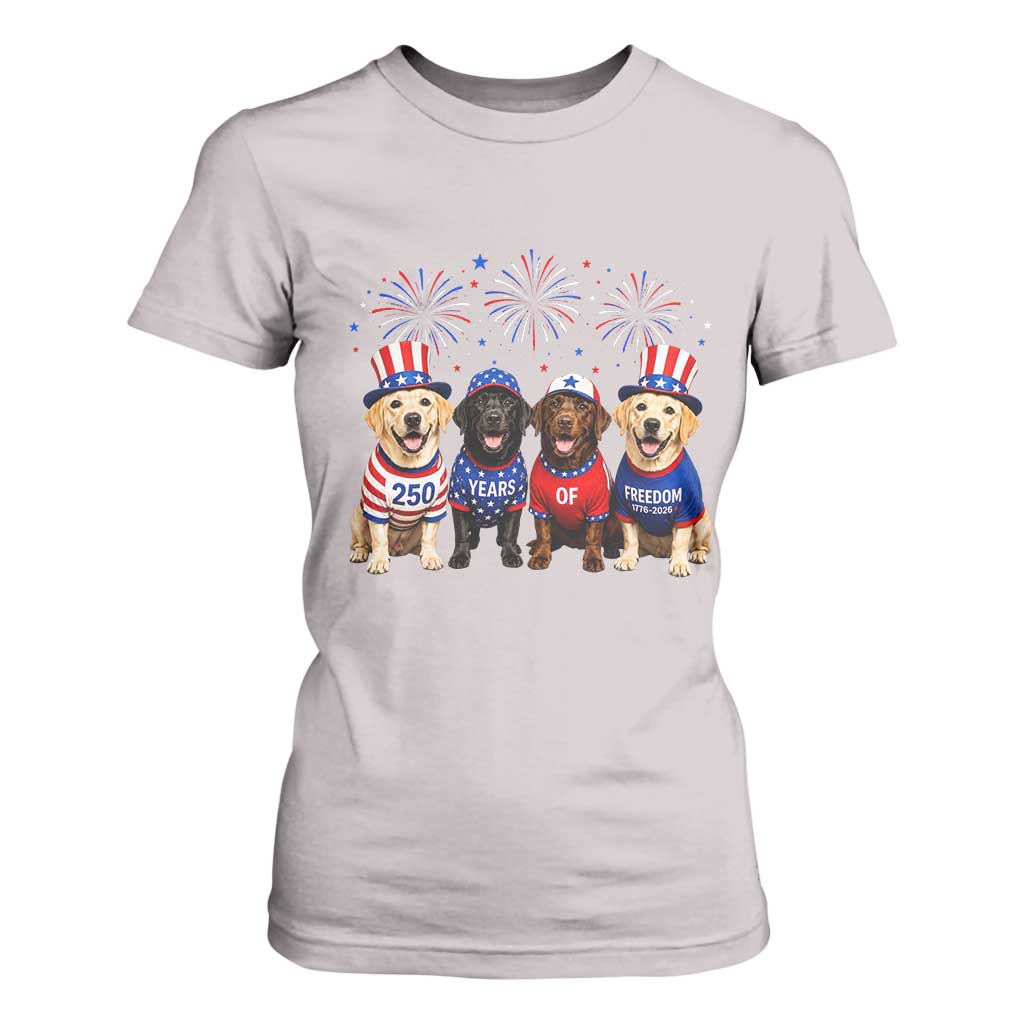 Labrador Retriever Americas 250th Anniversary T Shirt For Women 4th July US 250 Years Of Freedom Dog Lovers 1776 2026