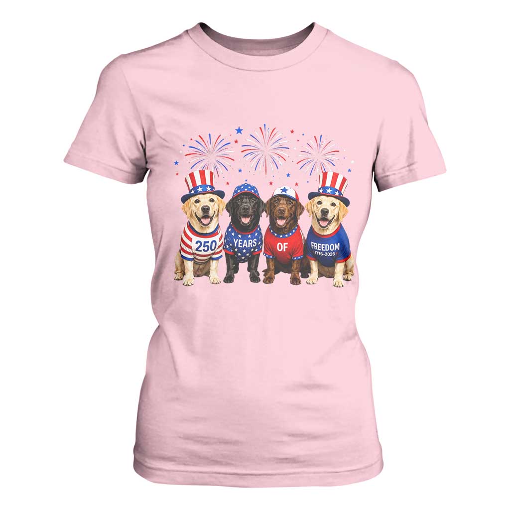 Labrador Retriever Americas 250th Anniversary T Shirt For Women 4th July US 250 Years Of Freedom Dog Lovers 1776 2026