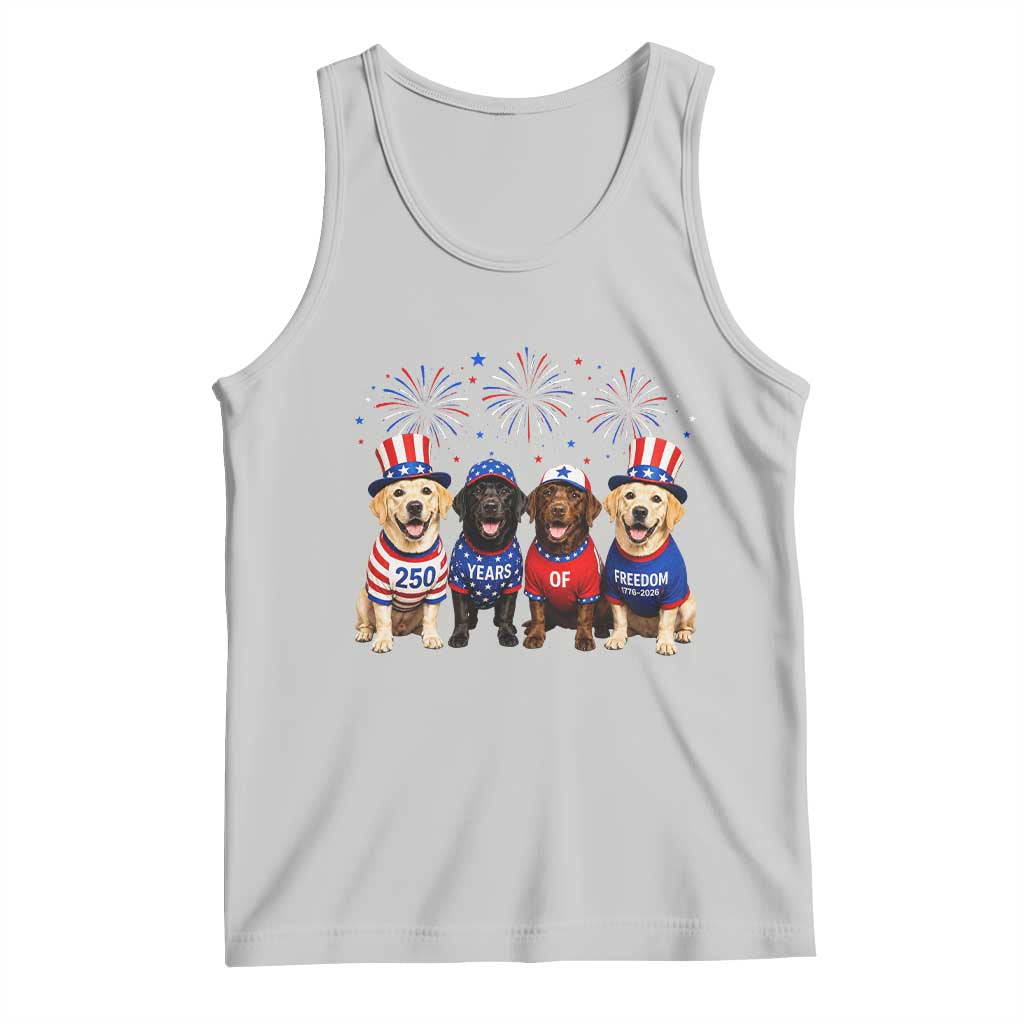 Labrador Retriever Americas 250th Anniversary Tank Top 4th July US 250 Years Of Freedom Dog Lovers 1776 2026