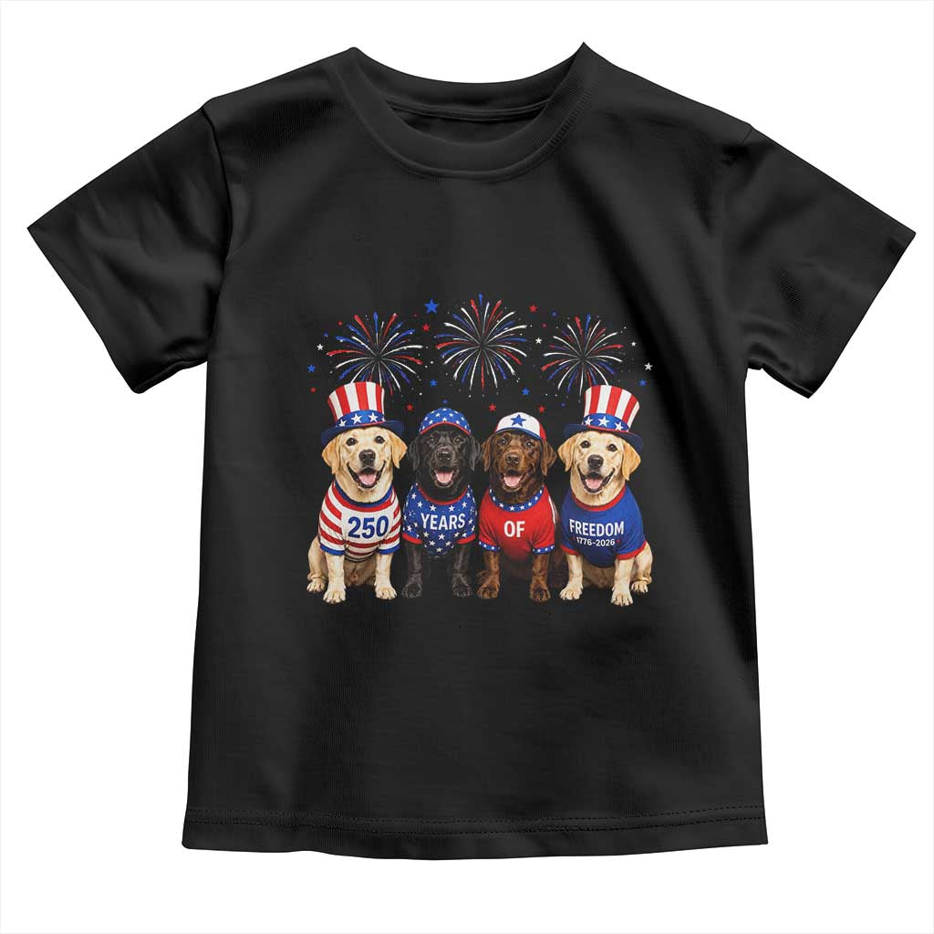 Labrador Retriever Americas 250th Anniversary Toddler T Shirt 4th July US 250 Years Of Freedom Dog Lovers 1776 2026