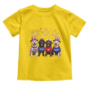 Labrador Retriever Americas 250th Anniversary Toddler T Shirt 4th July US 250 Years Of Freedom Dog Lovers 1776 2026