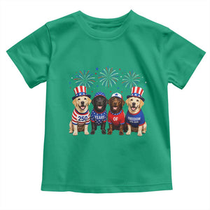 Labrador Retriever Americas 250th Anniversary Toddler T Shirt 4th July US 250 Years Of Freedom Dog Lovers 1776 2026