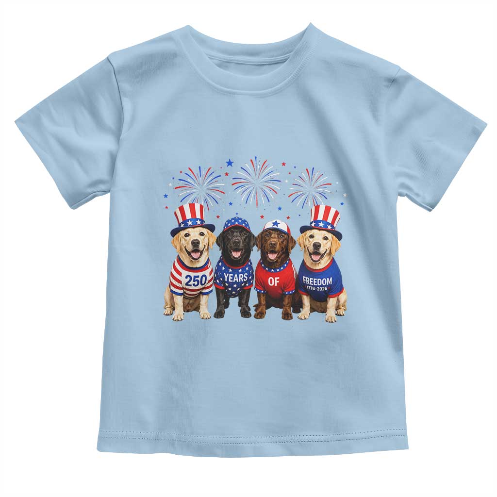 Labrador Retriever Americas 250th Anniversary Toddler T Shirt 4th July US 250 Years Of Freedom Dog Lovers 1776 2026