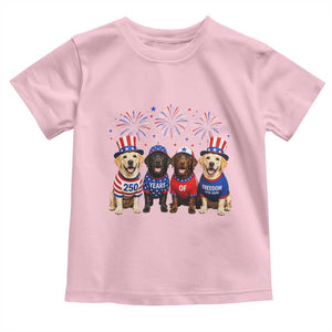 Labrador Retriever Americas 250th Anniversary Toddler T Shirt 4th July US 250 Years Of Freedom Dog Lovers 1776 2026