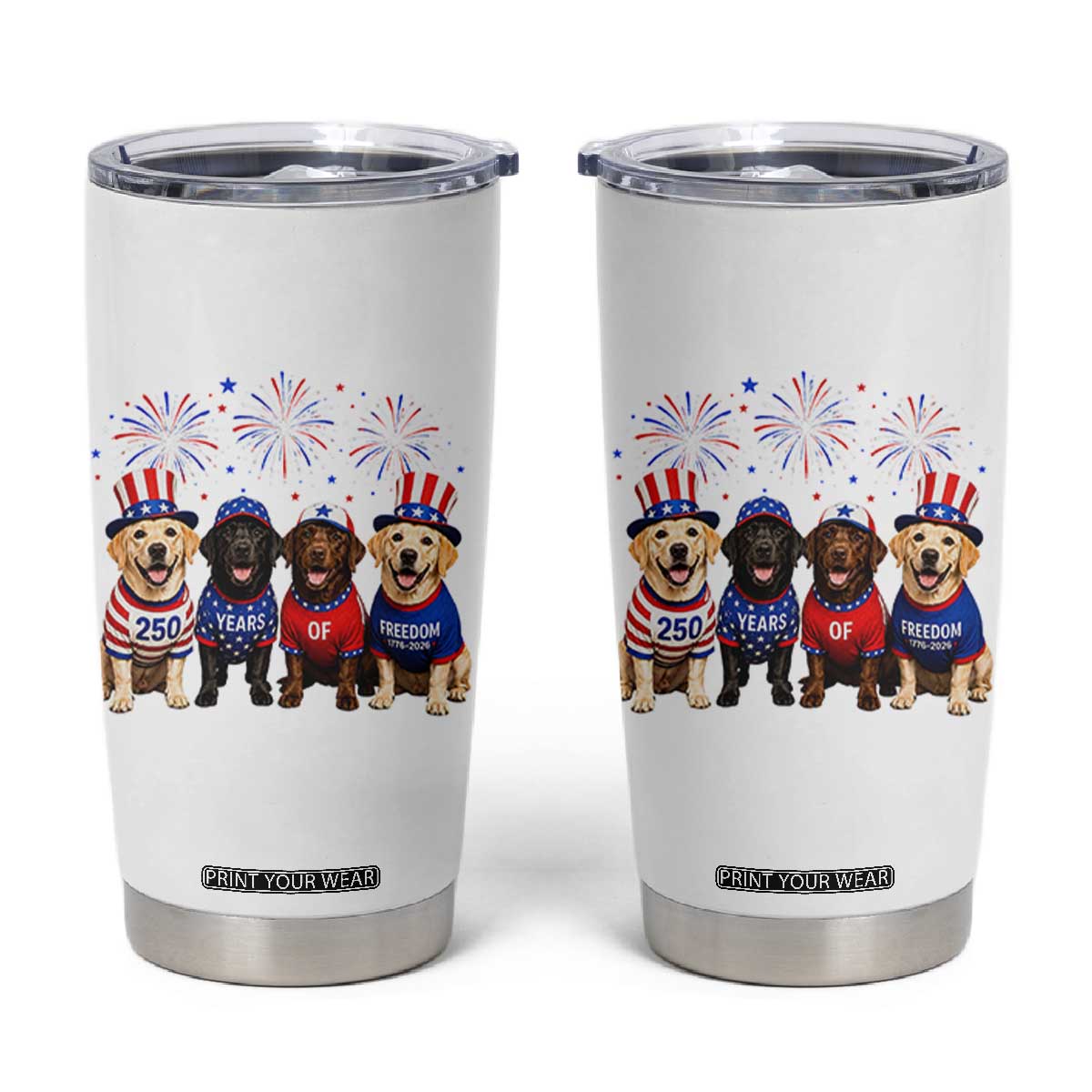 Labrador Retriever Americas 250th Anniversary Tumbler Cup 4th July US 250 Years Of Freedom Dog Lovers 1776 2026