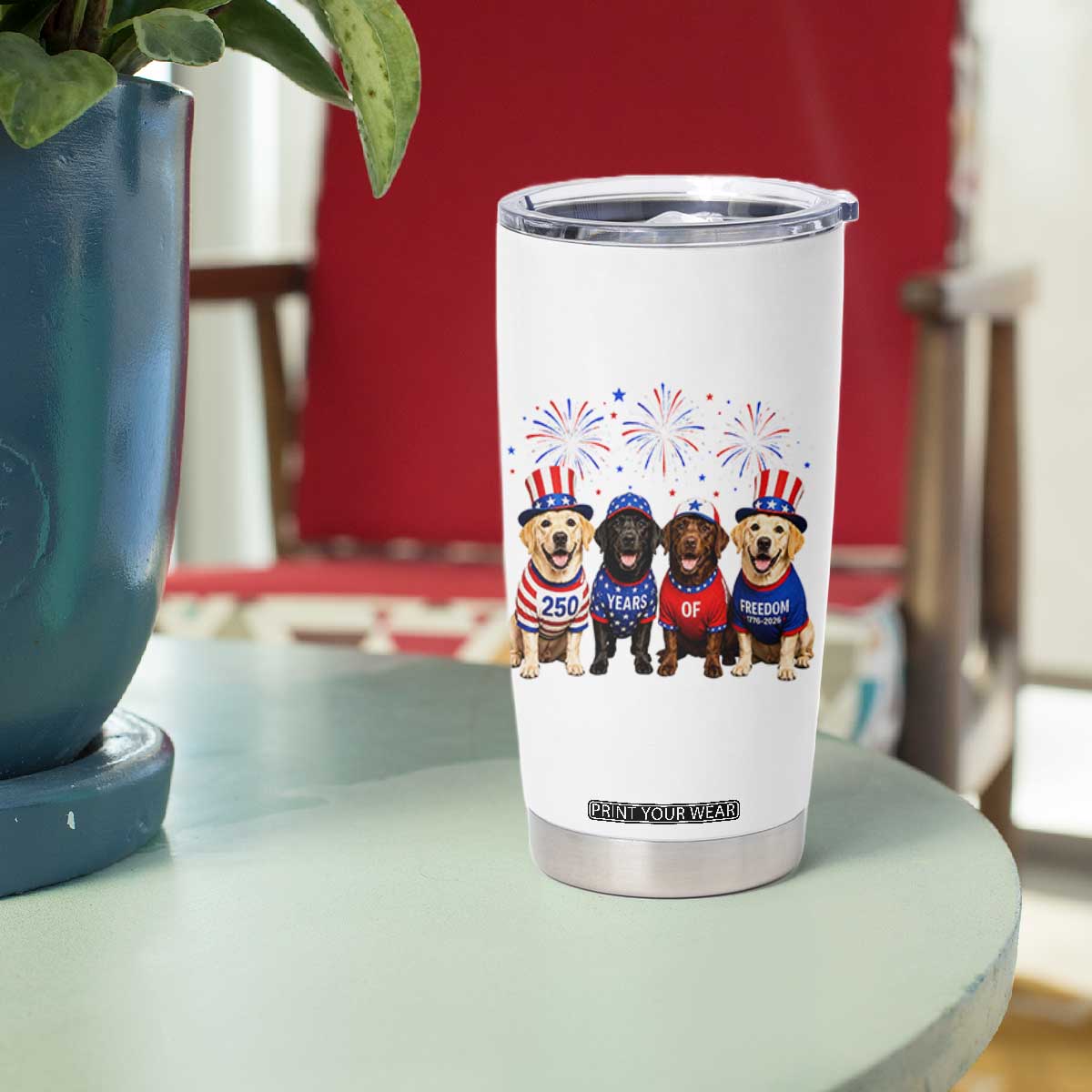 Labrador Retriever Americas 250th Anniversary Tumbler Cup 4th July US 250 Years Of Freedom Dog Lovers 1776 2026