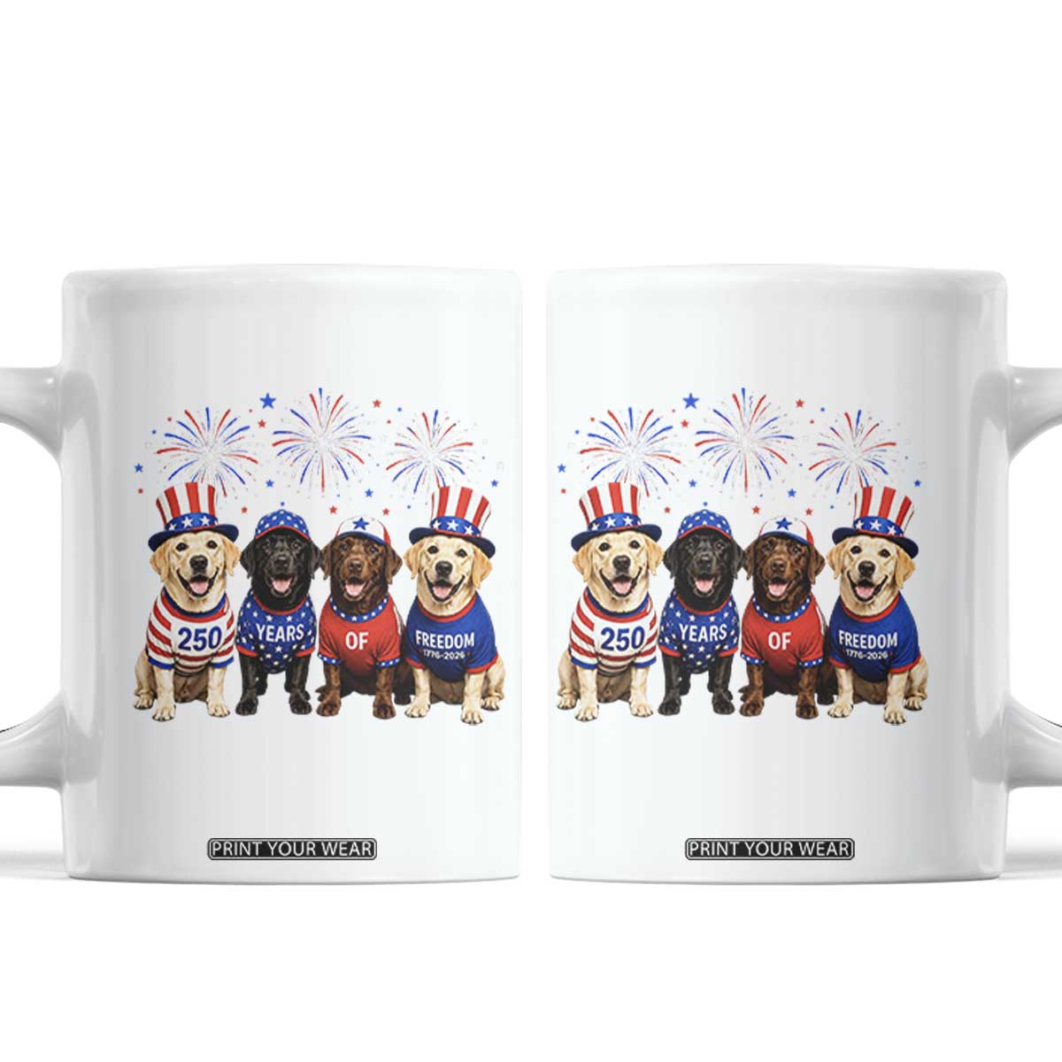 Labrador Retriever Americas 250th Anniversary Coffee Mug 4th July US 250 Years Of Freedom Dog Lovers 1776 2026