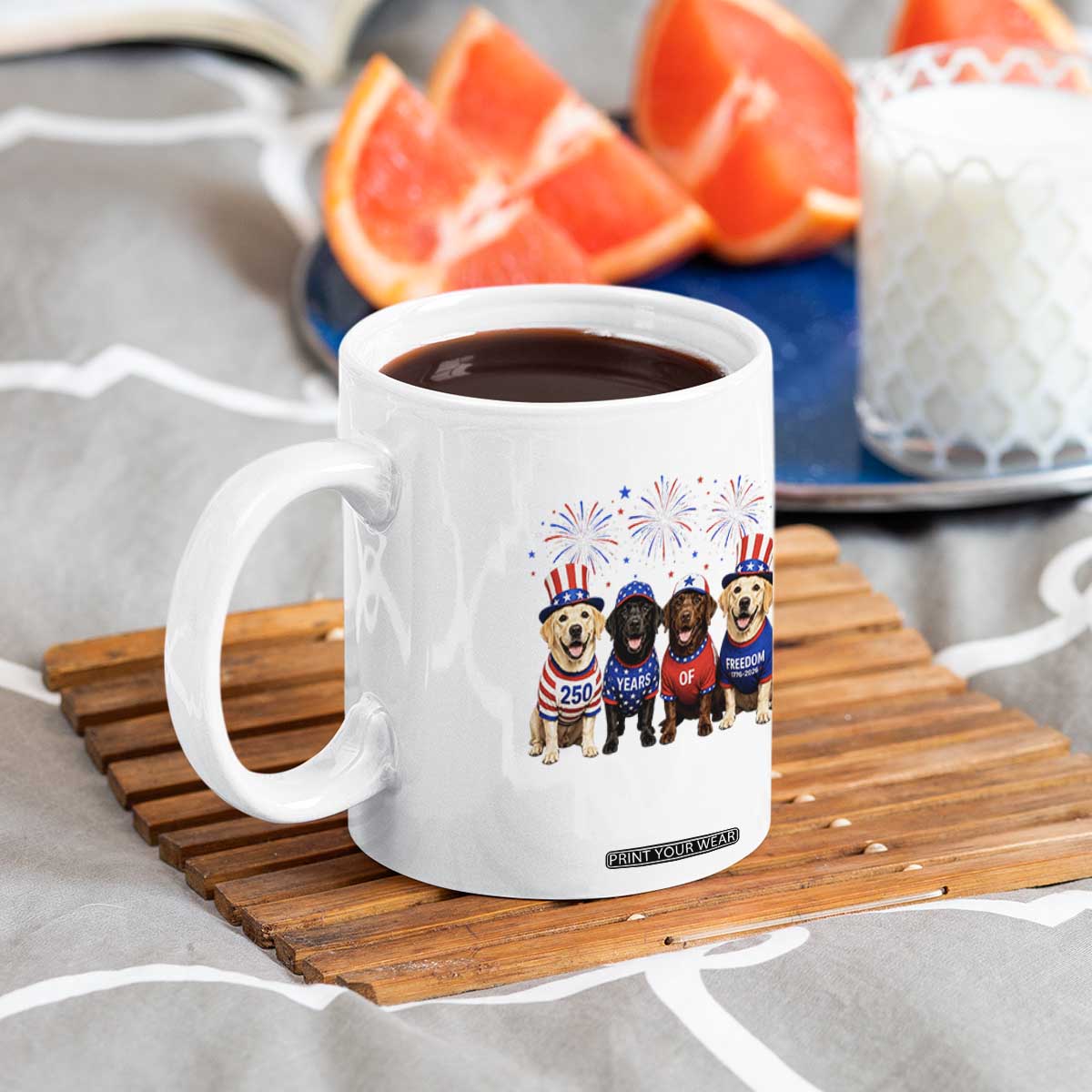 Labrador Retriever Americas 250th Anniversary Coffee Mug 4th July US 250 Years Of Freedom Dog Lovers 1776 2026