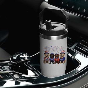 Labrador Retriever Americas 250th Anniversary Flip Straw Tumbler 4th July US 250 Years Of Freedom Dog Lovers 1776 2026