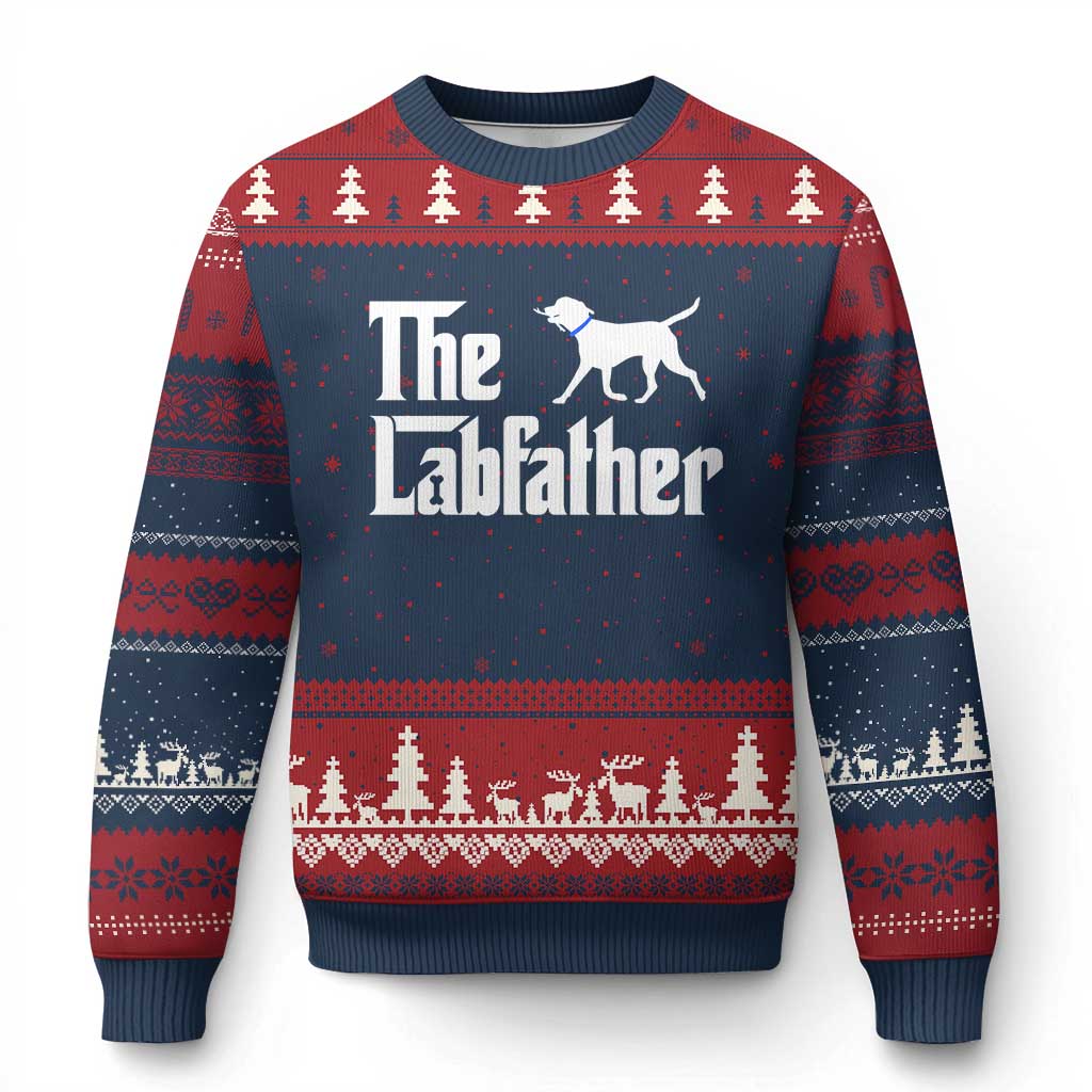 Funny Labrador Dad Ugly Christmas Sweater The Lab Father Fathers Day Gifts For Dog Lovers Dad
