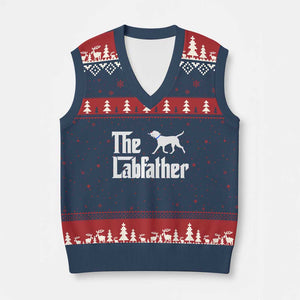 Funny Labrador Dad V-Neck Knit Sweater Vest The Lab Father Fathers Day Gifts For Dog Lovers Dad