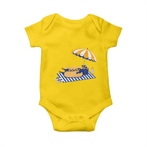 Funny Sausage Dog Baby Onesie Retro Summer Hot Dog Graphic Dachshund Dog Lover Gift