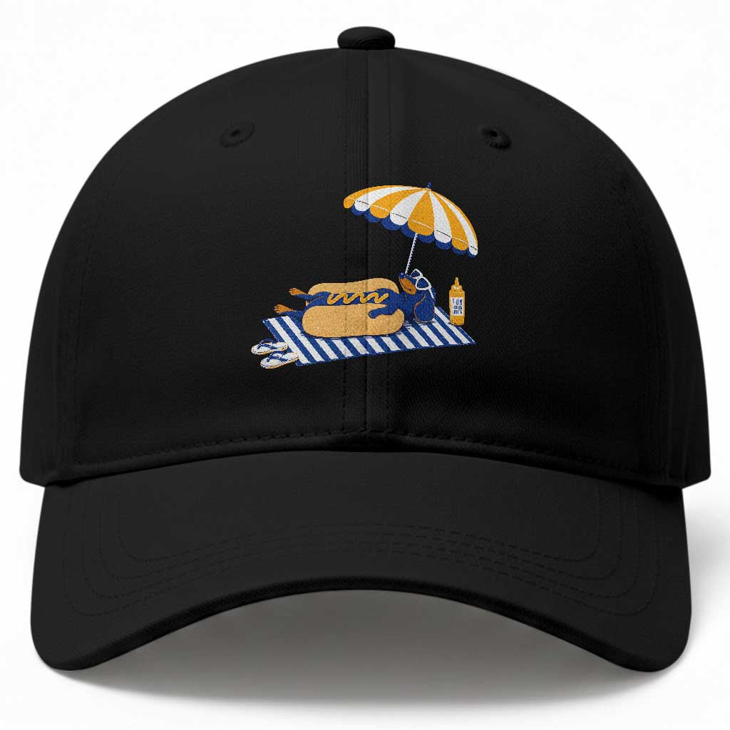 Funny Sausage Dog Baseball Cap Retro Summer Hot Dog Graphic Dachshund Dog Lover Gift
