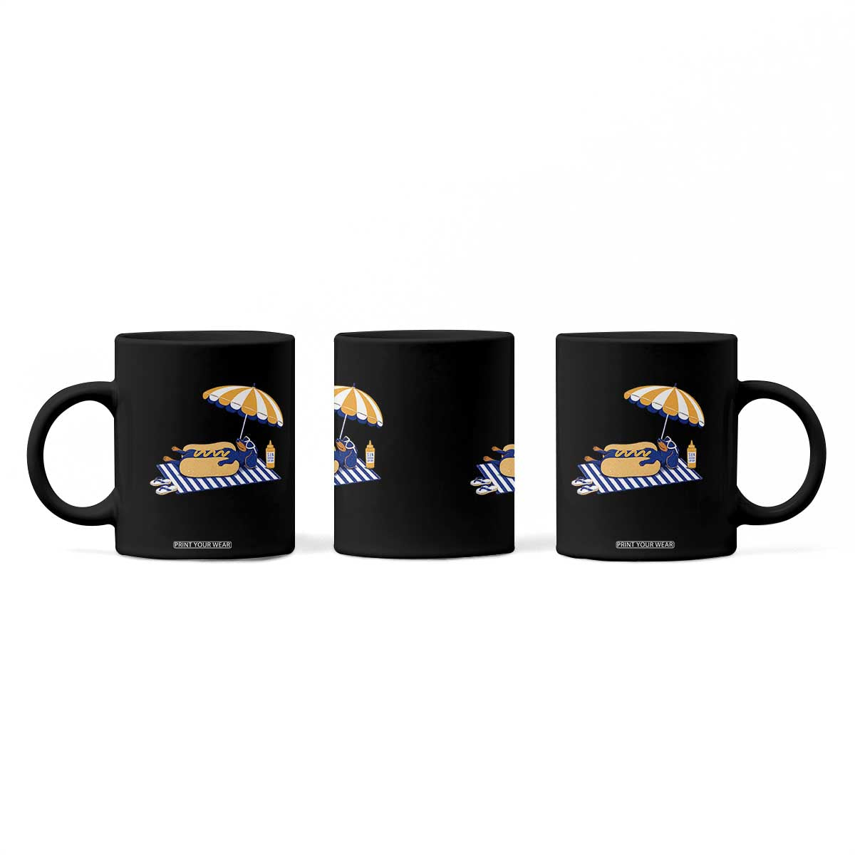 Funny Sausage Dog Coffee Mug Retro Summer Hot Dog Graphic Dachshund Dog Lover Gift