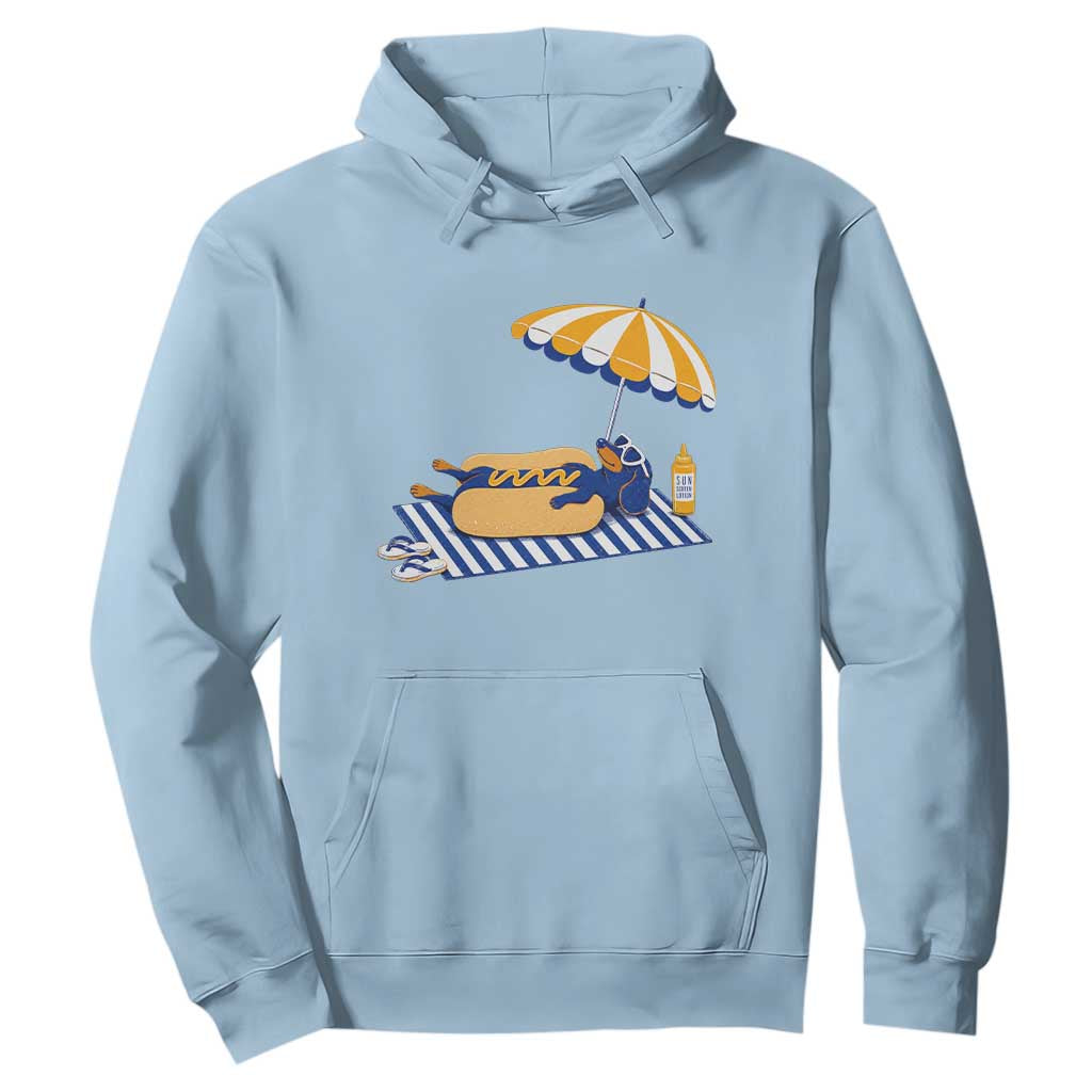 Funny Sausage Dog Hoodie Retro Summer Hot Dog Graphic Dachshund Dog Lover Gift