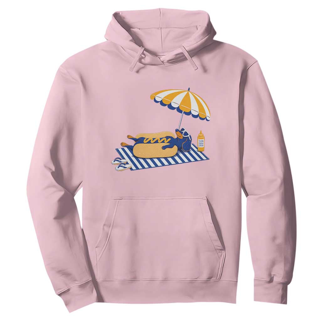 Funny Sausage Dog Hoodie Retro Summer Hot Dog Graphic Dachshund Dog Lover Gift
