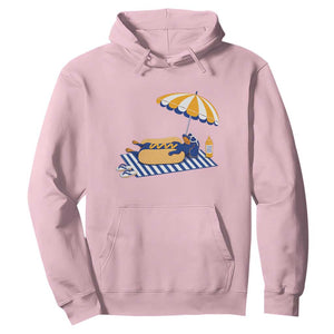 Funny Sausage Dog Hoodie Retro Summer Hot Dog Graphic Dachshund Dog Lover Gift