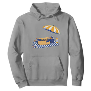 Funny Sausage Dog Hoodie Retro Summer Hot Dog Graphic Dachshund Dog Lover Gift
