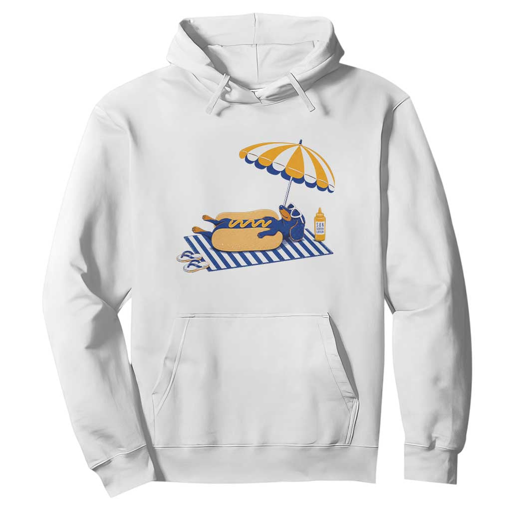 Funny Sausage Dog Hoodie Retro Summer Hot Dog Graphic Dachshund Dog Lover Gift
