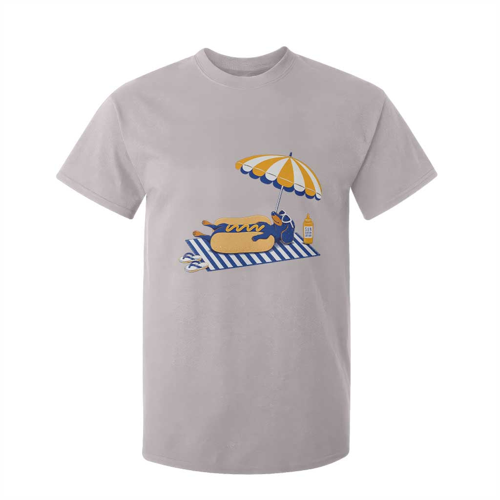 Funny Sausage Dog T Shirt For Kid Retro Summer Hot Dog Graphic Dachshund Dog Lover Gift