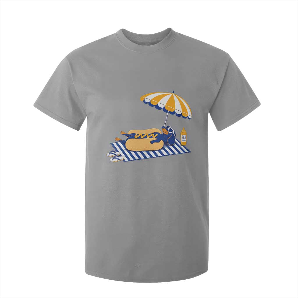 Funny Sausage Dog T Shirt For Kid Retro Summer Hot Dog Graphic Dachshund Dog Lover Gift