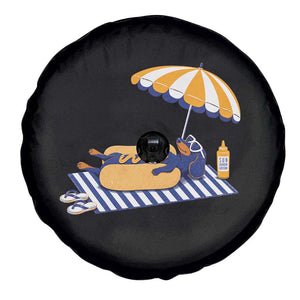 Funny Sausage Dog Spare Tire Cover Retro Summer Hot Dog Graphic Dachshund Dog Lover Gift