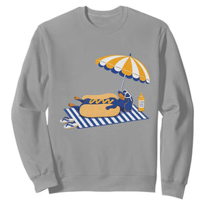 Funny Sausage Dog Sweatshirt Retro Summer Hot Dog Graphic Dachshund Dog Lover Gift