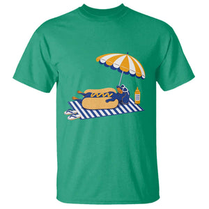 Funny Sausage Dog T Shirt Retro Summer Hot Dog Graphic Dachshund Dog Lover Gift