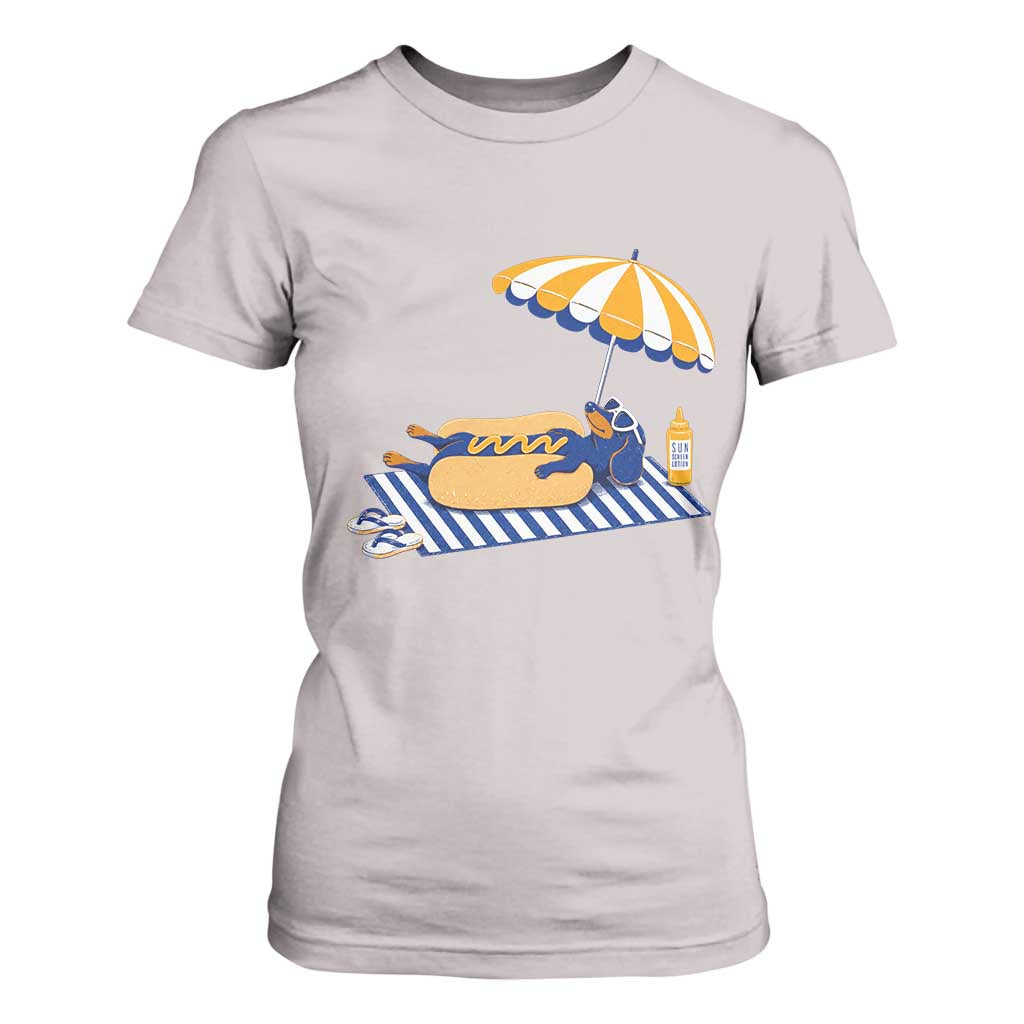 Funny Sausage Dog T Shirt For Women Retro Summer Hot Dog Graphic Dachshund Dog Lover Gift