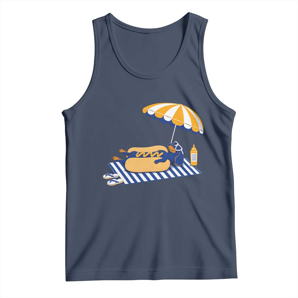Funny Sausage Dog Tank Top Retro Summer Hot Dog Graphic Dachshund Dog Lover Gift