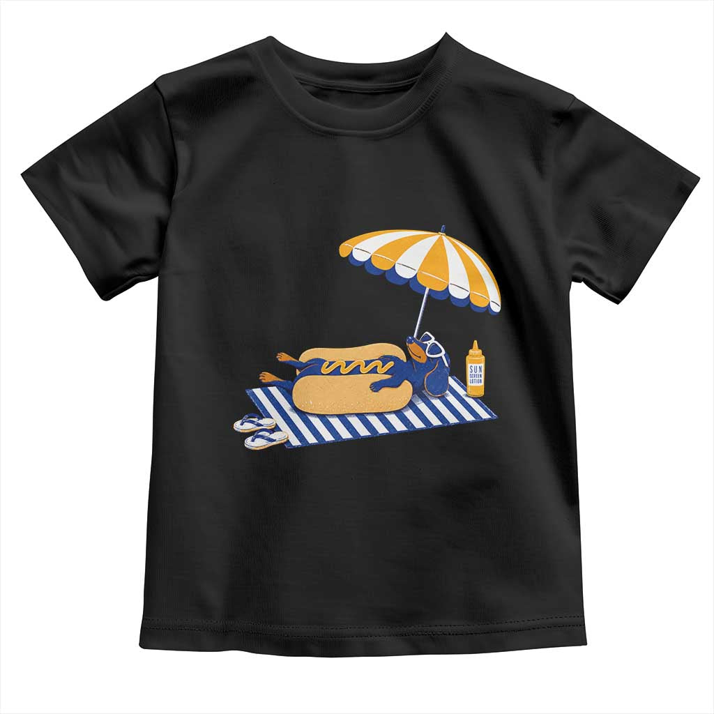 Funny Sausage Dog Toddler T Shirt Retro Summer Hot Dog Graphic Dachshund Dog Lover Gift